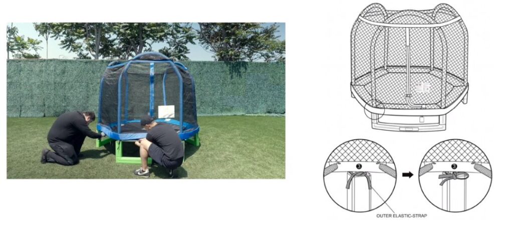 Assembling Sportspower Outdoor My First Kids Trampoline with Safety Enclosure Net