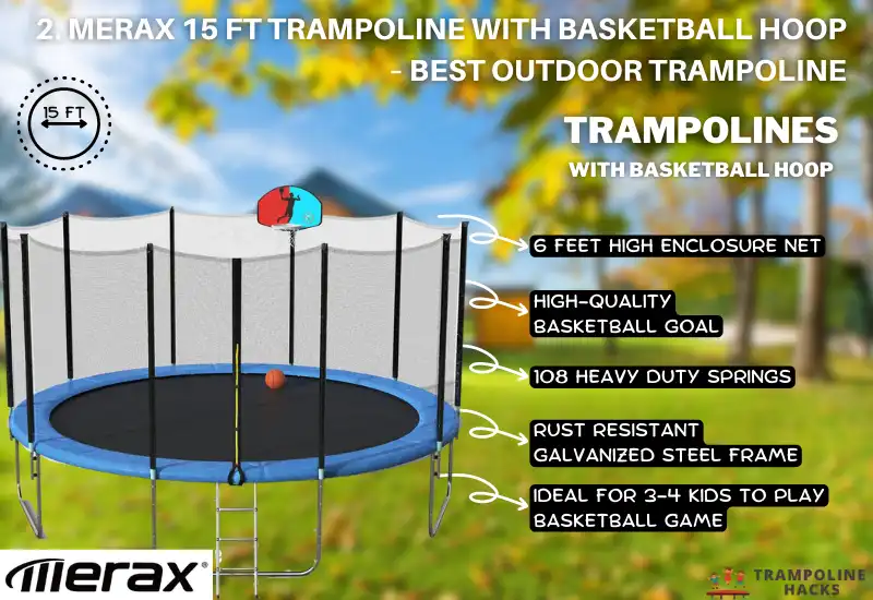 Merax 15 FT Trampoline with Basketball Hoop – Best Outdoor Trampoline