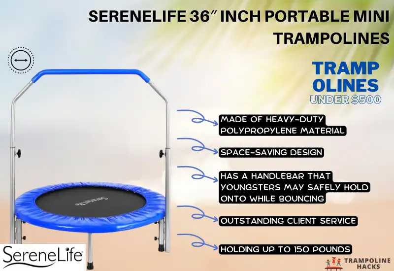 SereneLife 36″ Inch Portable Mini Trampolines