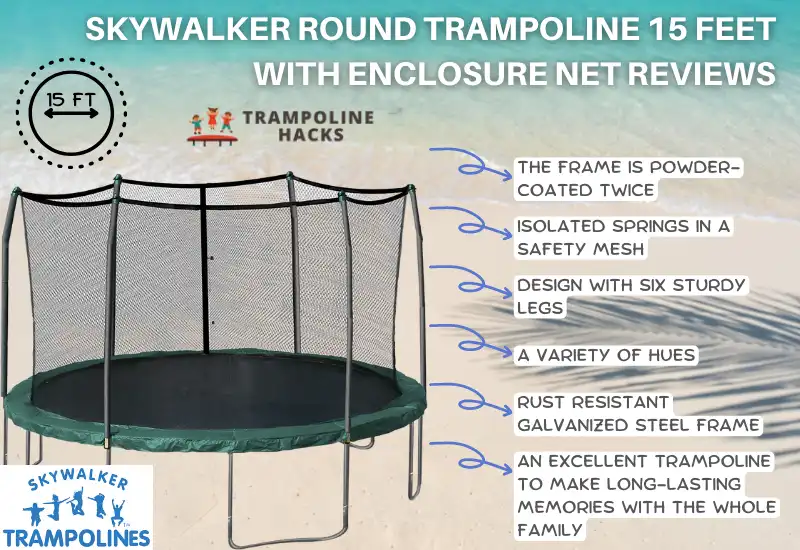 Skywalker Round Trampoline 15 feet with Enclosure Net Reviews