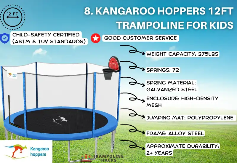 Kangaroo Hoppers 12FT Trampoline for Kids