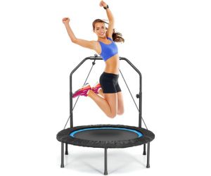 Giantex Mini Trampoline with Adjustable Handrail