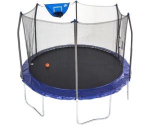 Skywalker Trampolines Jump N' Dunk Basketball Trampoline- with Enclosure Net